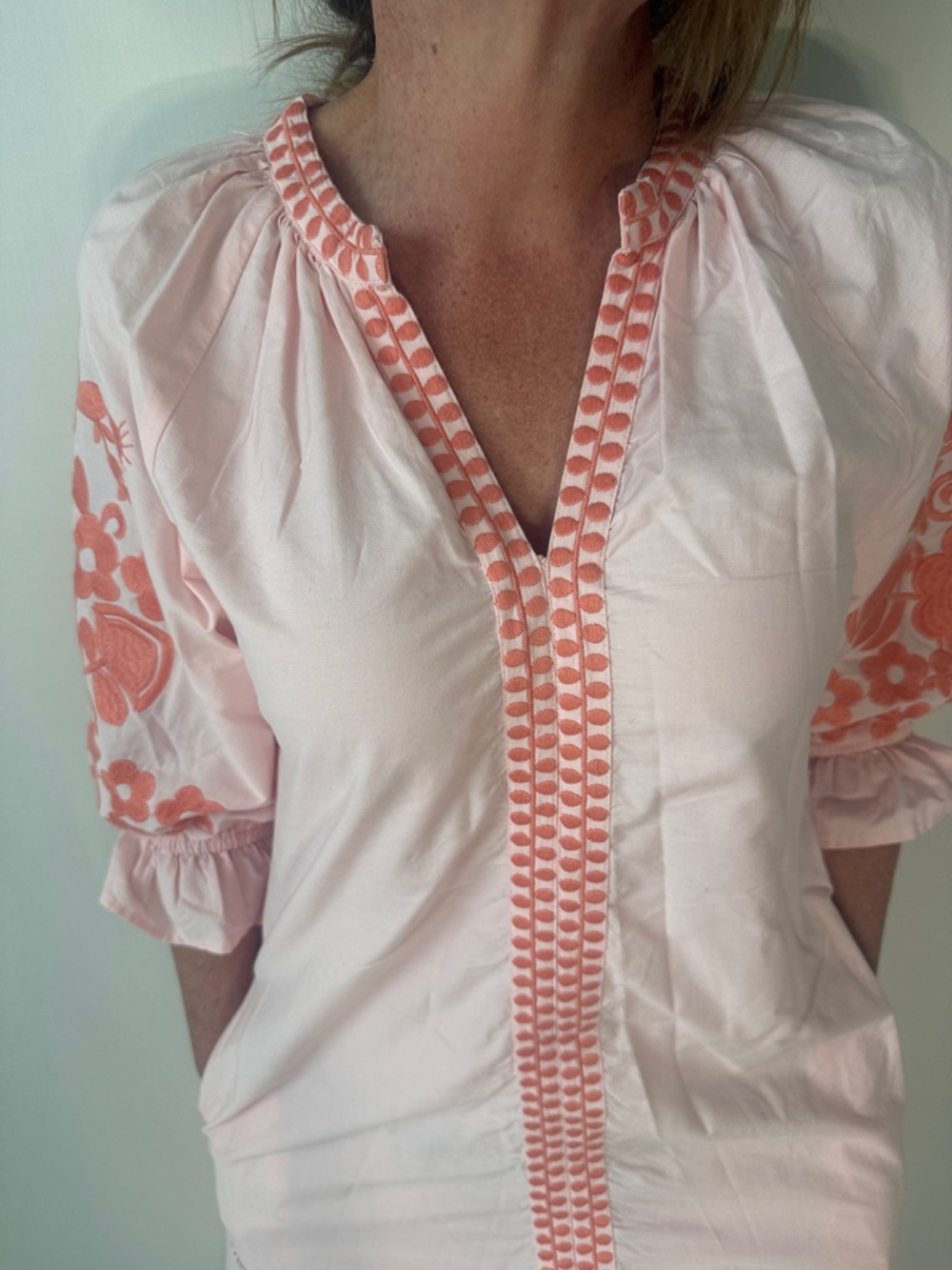 Julia Amory Pink Embroidered Mini Dress S - Picture 4 of 8